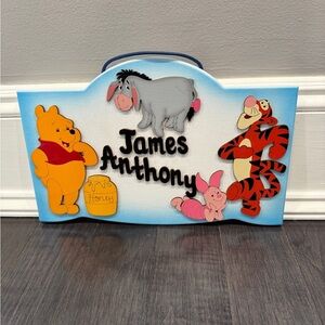 NWOT CUSTOM MADE Disney Winnie the Pooh Kids Name Plaque - James Anthony